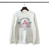 Casablanca knit sweater Retro North‑African Scenic Arch Letter Art