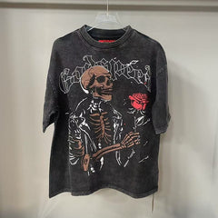 Godspeed T Shirts Worn Dark Bone & Red Rose Artwork