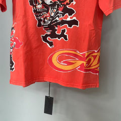 Godspeed T Shirts Abstract Flame Skull Retro Graphic