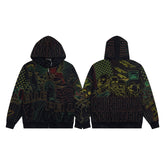Who Decide War Hoodie Retro Streetwear Aesthetic Loose-Fit Hooded Sweatshirt with Statue of Liberty and Portrait Art