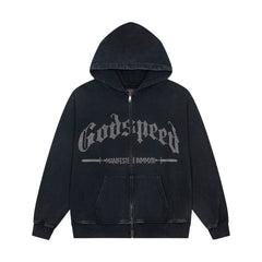 Godspeed Hoodie High-quality Rhinestone-embellished cardigan trendy pure cotton jacket for spring and autumn