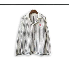 Casablanca knit sweater Vintage Lapel Stripe Knit Outerwear