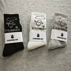 Bathing Shark print Socks Ape Head Towel Bottom Socks Casual Sports Socks Basketball