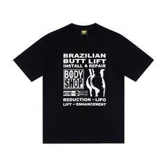 CORTEIZ T-shirt Y2K Heavyweight BBL Body Shop Poster Printed Oversized Streetwear T-Shirt