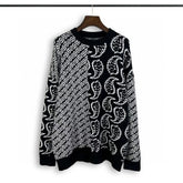 Casablanca knit sweater Black White Spliced Bandana Print Oversized Jumper