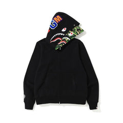 Bathing Shark print Hoodie Autumn and Winter Fashion Brand Cardigan Zipper Hoodie Youth Fashion
