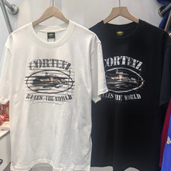 CORTEIZ T-shirt Y2K Blinds Effect Alcatraz Rules The World Printed Oversized Tee