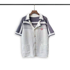 Casablanca knitted short-sleeved sweater Preppy Button‑Up Knit Co‑ord Set