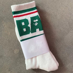 Bathing Shark print bape Socks ape head socks men and women medium tube towel bottom outdoor actual combat elite training sports basketball socks