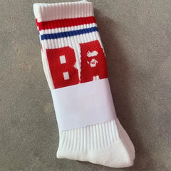 Bathing Shark print bape Socks ape head socks men and women medium tube towel bottom outdoor actual combat elite training sports basketball socks