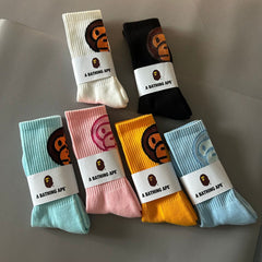 Bathing Shark print Socks ape head socks men and women medium tube towel bottom outdoor actual combat elite training sports basketball socks
