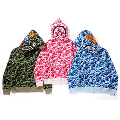 Bathing Shark print Hoodie Spring and Autumn Zipper Hoodie Sweater