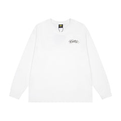 CORTEIZ Long-Sleeve Top Y2K Front Mini Back Big Swirl Script Printed Oversized Long Sleeve Tee