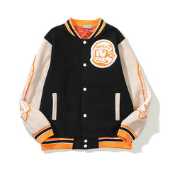 American-style baseball jacket BBC Billionaire Boys Club Astronaut Wool-Blend Embroidered Jacket (HEARTMIND)