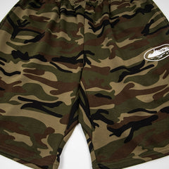 CORTEIZ Shorts Y2K All-Over Tiger Stripe Camouflage Alcatraz Printed Loose Fit Sweat Shorts
