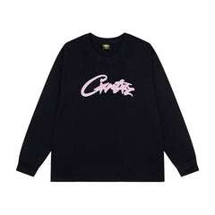 CORTEIZ Long-Sleeve Top Y2K Neon Blue Pink Script Printed Oversized Long Sleeve Tee