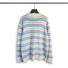 RHUDE knit sweater Retro Bold‑Hue Stripe Textured Weave