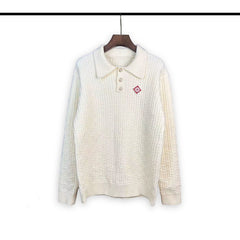 Casablanca knit sweater Understated Chest Patch Cable‑Knit Design