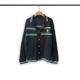 Casablanca knit sweater Striped Trim Collared Knit Cardigan