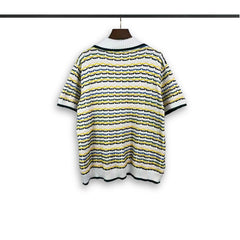 Casablanca knitted short-sleeved sweater Textured Striped Knit Two Piece