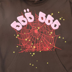 Sp5der Hoodie Cobweb Puff Print Pure Cotton