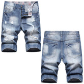 Denim shorts High-quality trendy casual pure cotton Non-stretch plus-size men's clothing