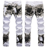 Mens Fashion Jeans White camouflage 5602#