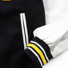 American-style baseball jacket Niche Streetwear STU Black & White Collaboration Embroidered Unisex Piece (Spring/Autumn/Winter)