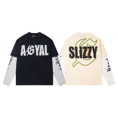 Godspeed Long sleeved shirts High-quality trendy pure cotton Faux-layered look spring and autumn
