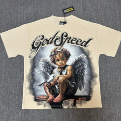 Godspeed T Shirts 100% pure cotton 260g fabric Streetwear fashion Rhinestone