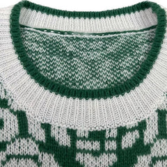 Casablanca knit sweater Contrast Rib Cuff Vintage Ornamental Jacquard Knitwear