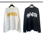 RHUDE knit sweater Plush‑Finish Distorted Arch Script Solid‑Tone Relaxed‑Fit Knitwear