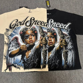 Godspeed T Shirts 100% pure cotton 260g fabric Streetwear fashion Rhinestone