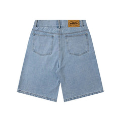 CORTEIZ Denim shorts Vintage Wide-Leg Graphic Denim Shorts – Streetwear Edition