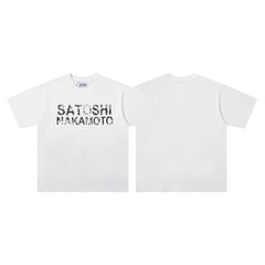 SATOSHI T Shirts High-quality pure cotton trendy unisex heavyweight loose fit fashionable and versatile