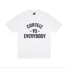 CORTEIZ T-shirt Y2K Arc Logo & VS Everybody Block Lettering Printed Oversized Tee