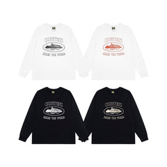 CORTEIZ Long-Sleeve Top Y2K Classic Oval Alcatraz Rules The World Printed Oversized Long Sleeve Tee