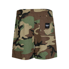 Gallery Dept Denim Shorts Green Camouflage Shorts with Letter Logo Print – Pure Cotton Casual Summer Loose-Fit Knee-Length Shorts