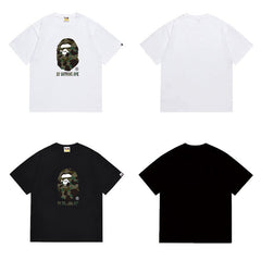 Bathing Shark print T Shirts High-quality 100% cotton streetwear