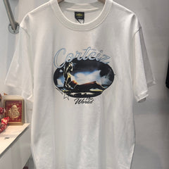 CORTEIZ T-shirt Y2K Retro Oil Painting Rules The World Printed Oversized Tee