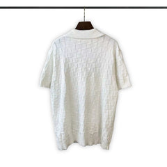 Casablanca knitted short-sleeved sweater Preppy Knit Polo Diamond Chest Emblem