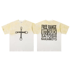 SATOSHI T Shirts High-quality pure cotton trendy unisex heavyweight loose fit fashionable and versatile