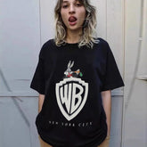 Mens T-shirt Vintage Trendy brand Bugs Bunny cartoon print (as worn by Justin Bieber)