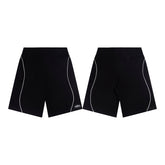 CORTEIZ Shorts Black Loose Fit Sporty Piping Track Shorts – Streetwear Edition