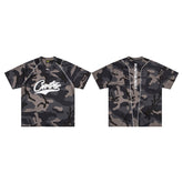 CORTEIZ T-shirt Y2K Gorpcore Camouflage Script Logo Oversized Streetwear Tee