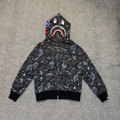 Bathing Shark print Hoodie