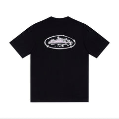 CORTEIZ T-shirt Y2K Front Places+Faces Lettering & Back Oval Alcatraz Printed Oversized Tee