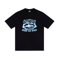 CORTEIZ T-shirt Y2K Flaming Alcatraz Rules The World Printed Oversized Tee