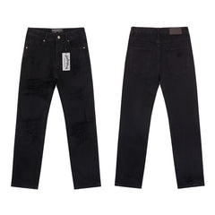 GODSPEED Jeans Denim Multi-Ripped Grunge Graphic Oversized Straight Pants