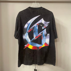 Godspeed T Shirts Simple Front Metallic Gradient Logo Casual Tee